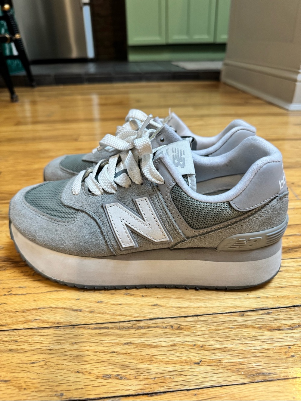 New Balance Green Platform Sneakers